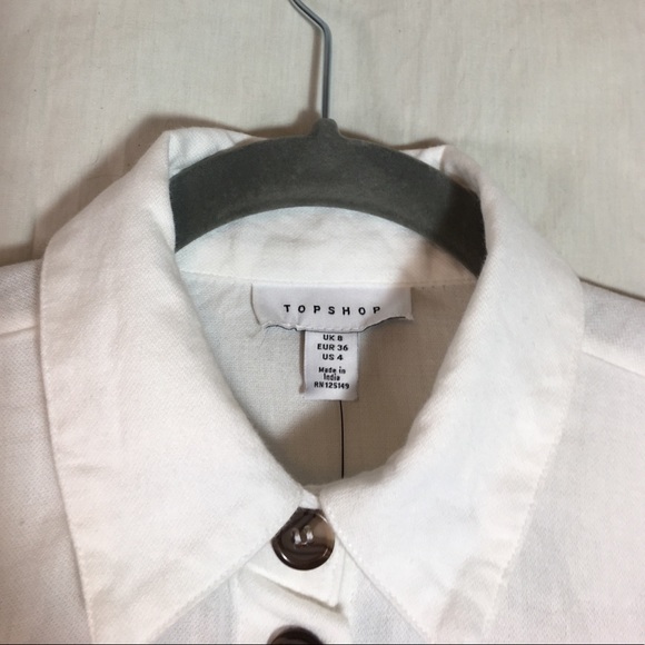 TOPSHOP 100% Cotton Button Down Blouse - Picture 2 of 3